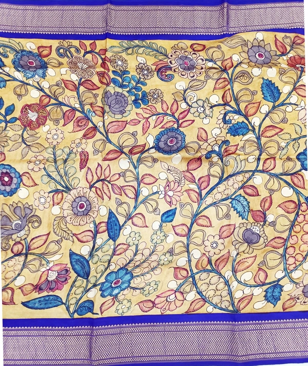 KALAMKARI HAND PAINTED PAITHANI FLORAL SAREE -KHPPFS016