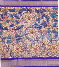 KALAMKARI HAND PAINTED PAITHANI FLORAL SAREE -KHPPFS017