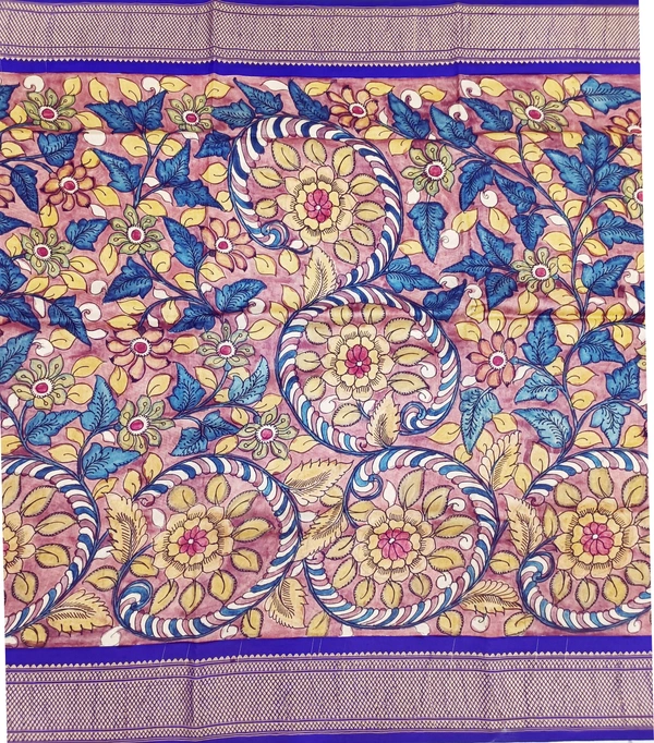 KALAMKARI HAND PAINTED PAITHANI FLORAL SAREE -KHPPFS017