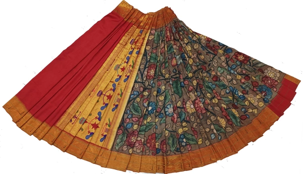 KALAMKARI HAND PAINTED PAITHANI FLORAL SAREE -KHPPFS003