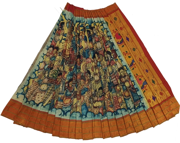KALAMKARI HAND PAINTED PAITHANI STORY SAREE -KHPPSS005