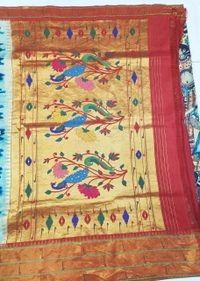 KALAMKARI HAND PAINTED PAITHANI STORY SAREE -KHPPSS005