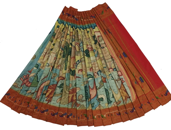 KALAMKARI HAND PAINTED PAITHANI STORY SAREE -KHPPSS006