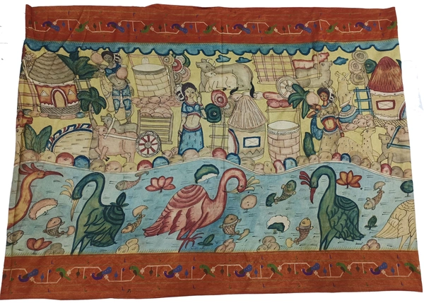 KALAMKARI HAND PAINTED PAITHANI STORY SAREE -KHPPSS006