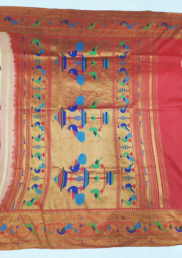 KALAMKARI HAND PAINTED PAITHANI STORY SAREE -KHPPSS006