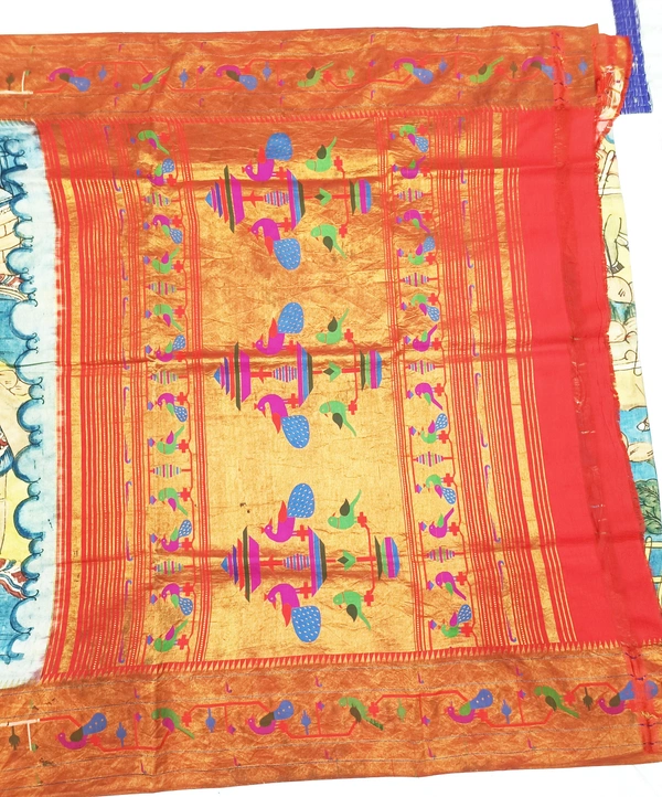 KALAMKARI HAND PAINTED PAITHANI STORY SAREE -KHPPSS009