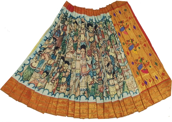 KALAMKARI HAND PAINTED PAITHANI STORY SAREE -KHPPSS010