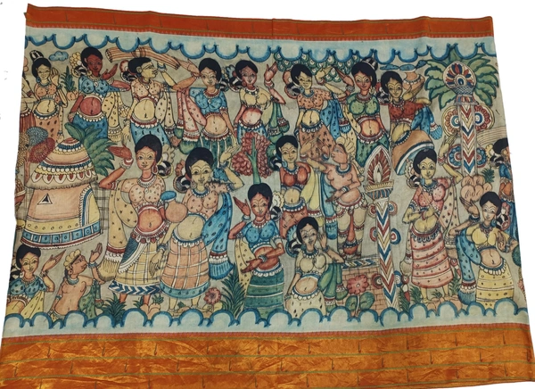 KALAMKARI HAND PAINTED PAITHANI STORY SAREE -KHPPSS010