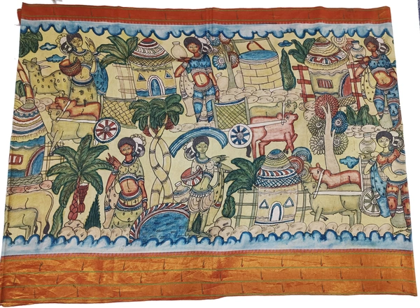 KALAMKARI HAND PAINTED PAITHANI STORY SAREE -KHPPSS008