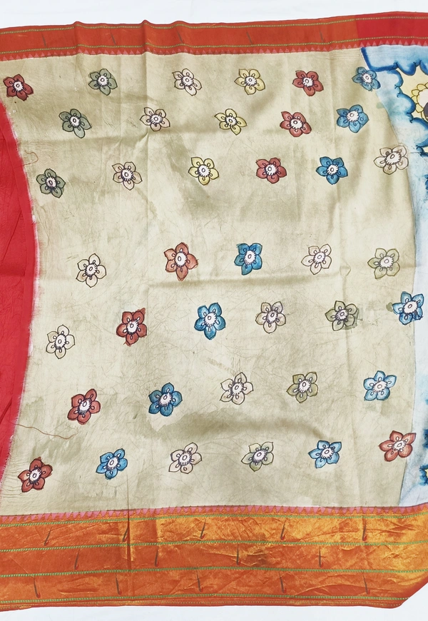 KALAMKARI HAND PAINTED PAITHANI STORY SAREE -KHPPSS008