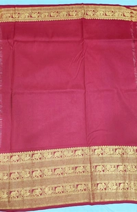KALAMKARI HAND PAINTED KANCHI BORDER STORY SAREE - KHPKBSS001