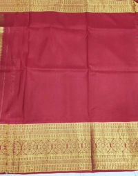 KALAMKARI HAND PAINTED KANCHI BORDER STORY SAREE - KHPKBSS004