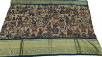 KALAMKARI HAND PAINTED KANCHI BORDER STORY SAREE - KHPKBSS009