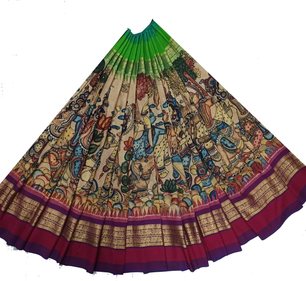 POCHAMPALLY KALAMKARI HAND PAINTED STORY SAREE -PKHPSS001