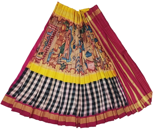 POCHAMPALLY KALAMKARI HAND PAINTED STORY SAREE -PKHPSS004