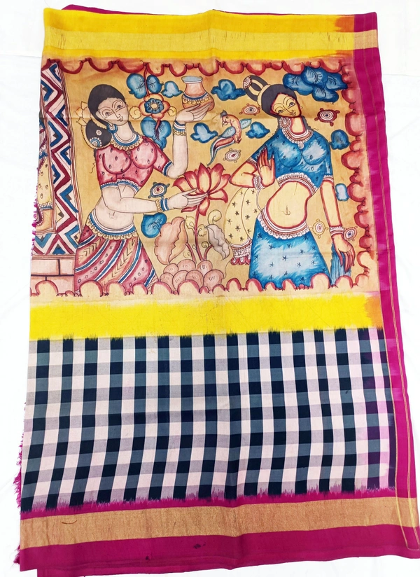 POCHAMPALLY KALAMKARI HAND PAINTED STORY SAREE -PKHPSS004