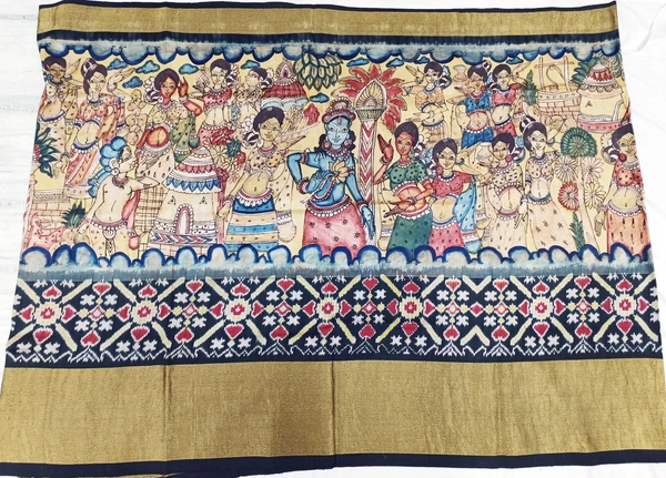 POCHAMPALLY KALAMKARI HAND PAINTED STORY SAREE -PKHPSS006
