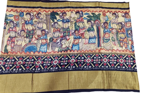 POCHAMPALLY KALAMKARI HAND PAINTED STORY SAREE -PKHPSS007
