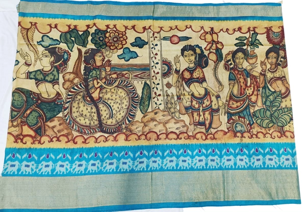 POCHAMPALLY KALAMKARI HAND PAINTED STORY SAREE -PKHPSS008