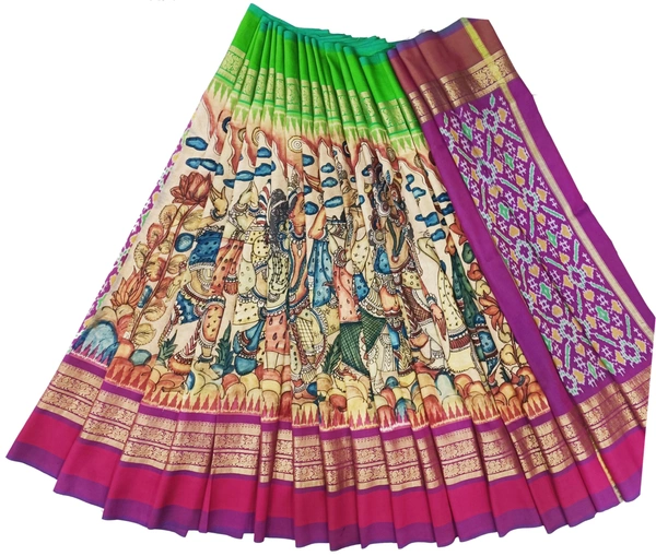 POCHAMPALLY KALAMKARI HAND PAINTED STORY SAREE -PKHPSS009