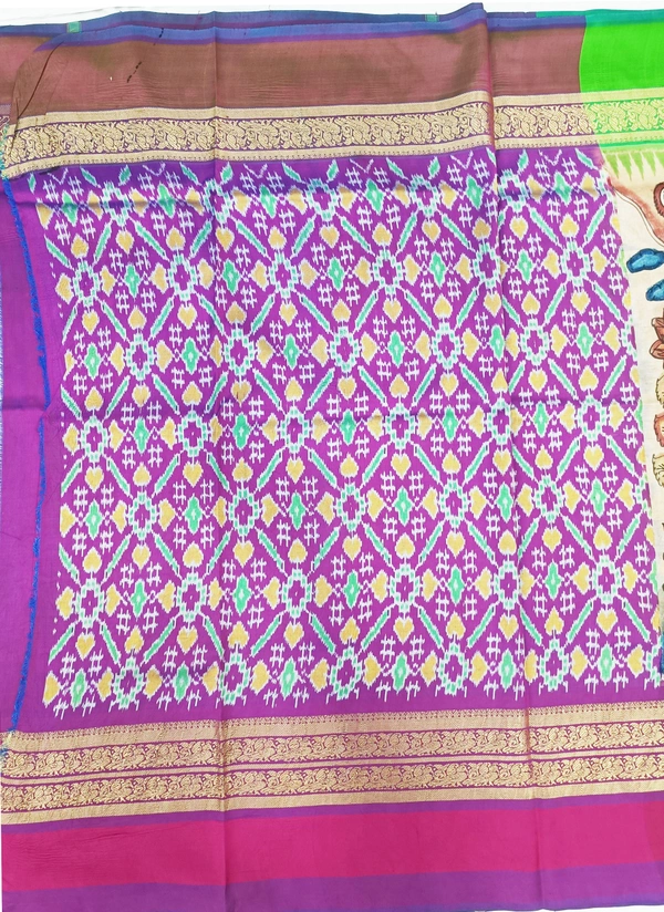 POCHAMPALLY KALAMKARI HAND PAINTED STORY SAREE -PKHPSS009