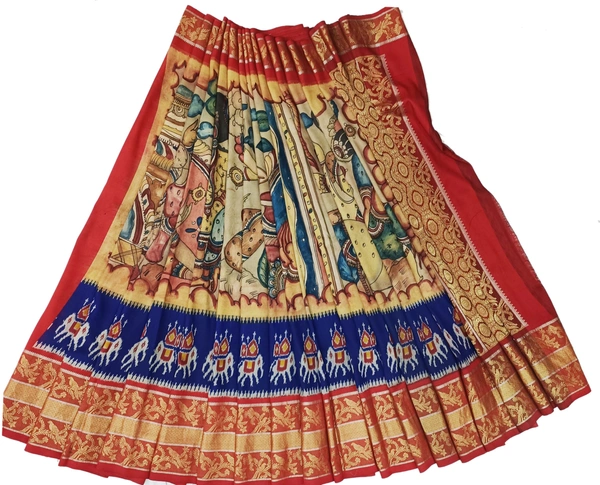 POCHAMPALLY KALAMKARI HAND PAINTED STORY SAREE -PKHPSS010
