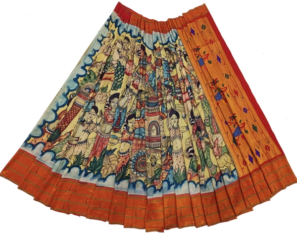 KALAMKARI HAND PAINTED PAITHANI STORY SAREE -KHPPSS003