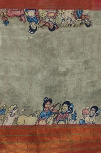 KALAMKARI HAND PAINTED PAITHANI STORY SAREE -KHPPSS003