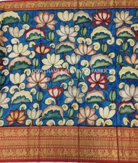 KALAMKARI HAND PAINTED FLORAL LEHENGA -KHPFL005 - UNSTITCHED