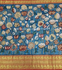 KALAMKARI HAND PAINTED FLORAL LEHENGA -KHPFL011 - UNSTITCHED