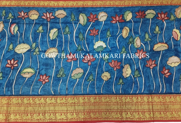 KALAMKARI HAND PAINTED FLORAL LEHENGA -KHPFL012 - UNSTITCHED