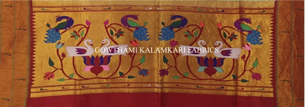 KALAMKARI HAND PAINTED PAITHANI BORDER DUPATTA -KHPPBD003
