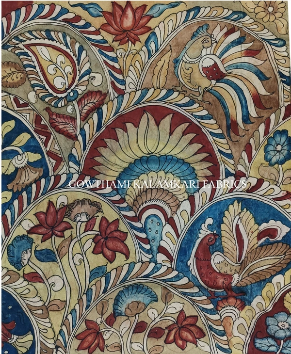 KALAMKARI HAND PAINTED PAITHANI BORDER DUPATTA -KHPPBD007