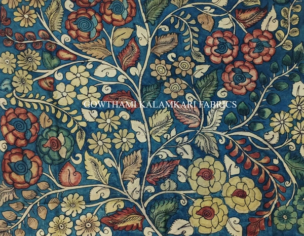 KALAMKARI HAND PAINTED PAITHANI BORDER DUPATTA -KHPPBD010