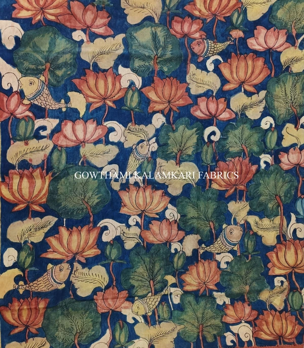 KALAMKARI HAND PAINTED PAITHANI BORDER DUPATTA -KHPPBD012