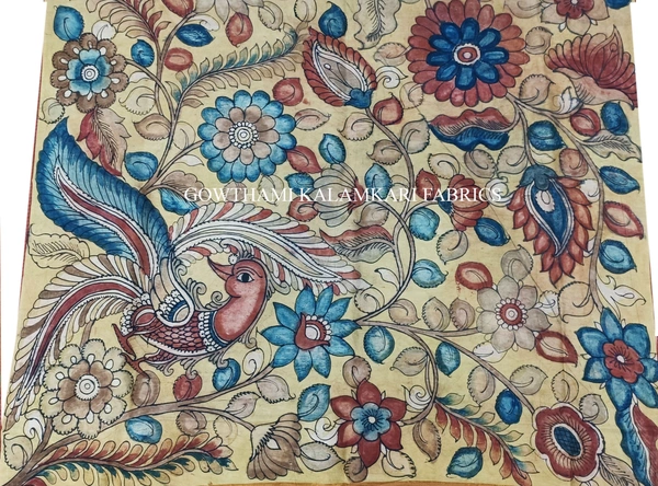 KALAMKARI HAND PAINTED PAITHANI BORDER DUPATTA -KHPPBD013