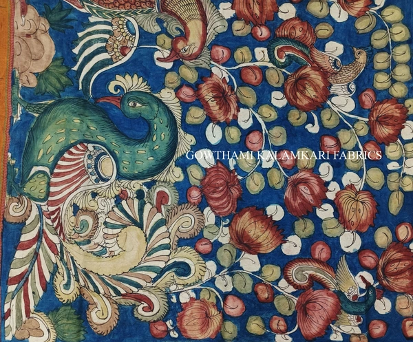 KALAMKARI HAND PAINTED PAITHANI BORDER DUPATTA -KHPPBD014
