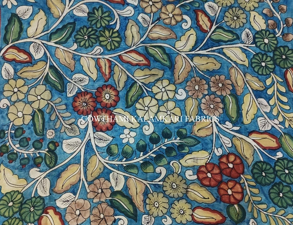 KALAMKARI HAND PAINTED PAITHANI BORDER DUPATTA -KHPPBD019