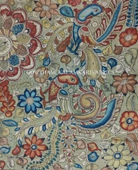 KALAMKARI HAND PAINTED PAITHANI BORDER DUPATTA -KHPPBD021