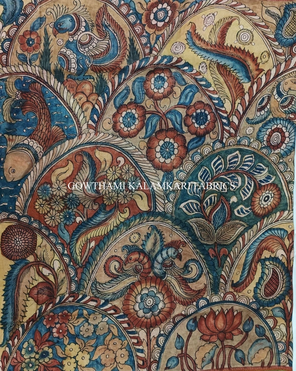 KALAMKARI HAND PAINTED PAITHANI BORDER DUPATTA -KHPPBD022