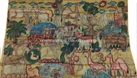 KALAMKARI HAND PAINTED PAITHANI BORDER DUPATTA -KHPPBD027 - STORY WORK