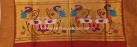 KALAMKARI HAND PAINTED PAITHANI BORDER DUPATTA -KHPPBD030 - FIGURE WORK