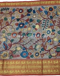 KALAMKARI HAND PAINTED FLORAL LEHENGA -KHPFL021 - UNSTITCHED