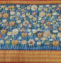 KALAMKARI HAND PAINTED FLORAL LEHENGA -KHPFL030 - UNSTITCHED