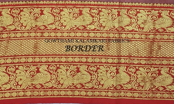 KALAMKARI HAND PAINTED FLORAL LEHENGA -KHPFL030 - UNSTITCHED