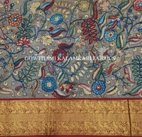 KALAMKARI HAND PAINTED FLORAL LEHENGA -KHPFL034 - UNSTITCHED
