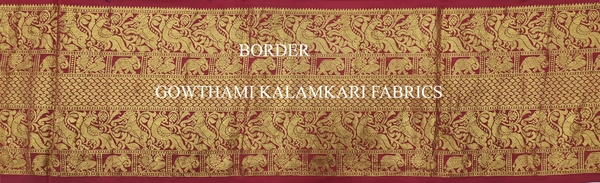 KALAMKARI HAND PAINTED FLORAL LEHENGA -KHPFL035 - UNSTITCHED