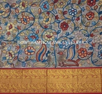 KALAMKARI HAND PAINTED FLORAL LEHENGA -KHPFL036 - UNSTITCHED