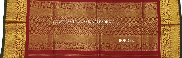 KALAMKARI HAND PAINTED KANCHI BORDER DUPATTA -KHPKBD003