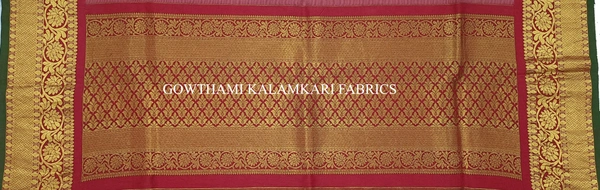 KALAMKARI HAND PAINTED KANCHI BORDER DUPATTA -KHPKBD010